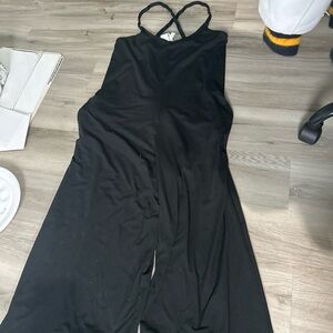 Fabletics Black Jumpsuit with Crisscross Straps